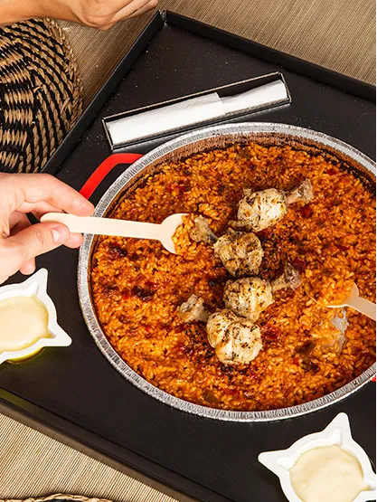 Arroz con pollo y verduras