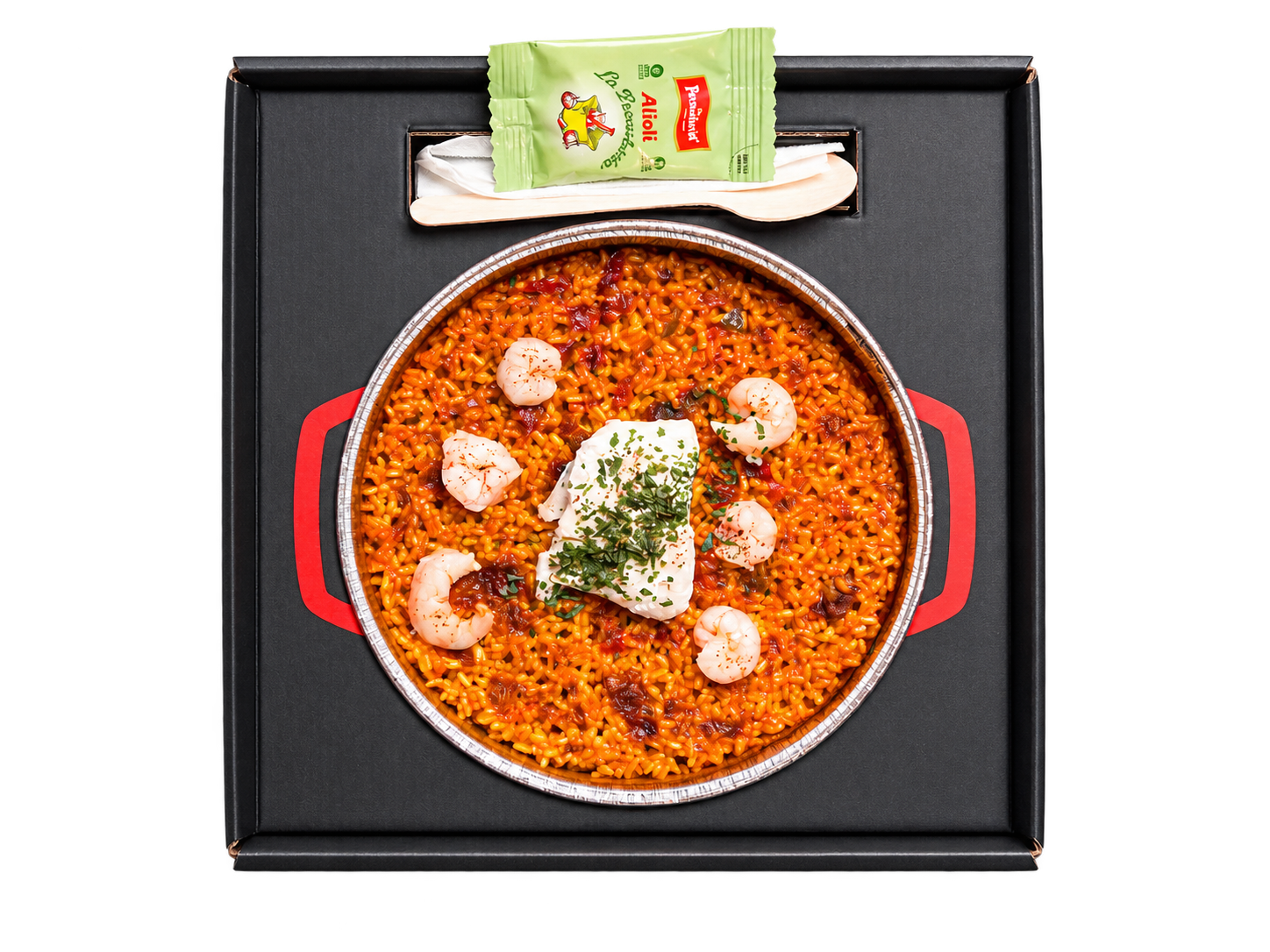 Arroz con gambas y merluza