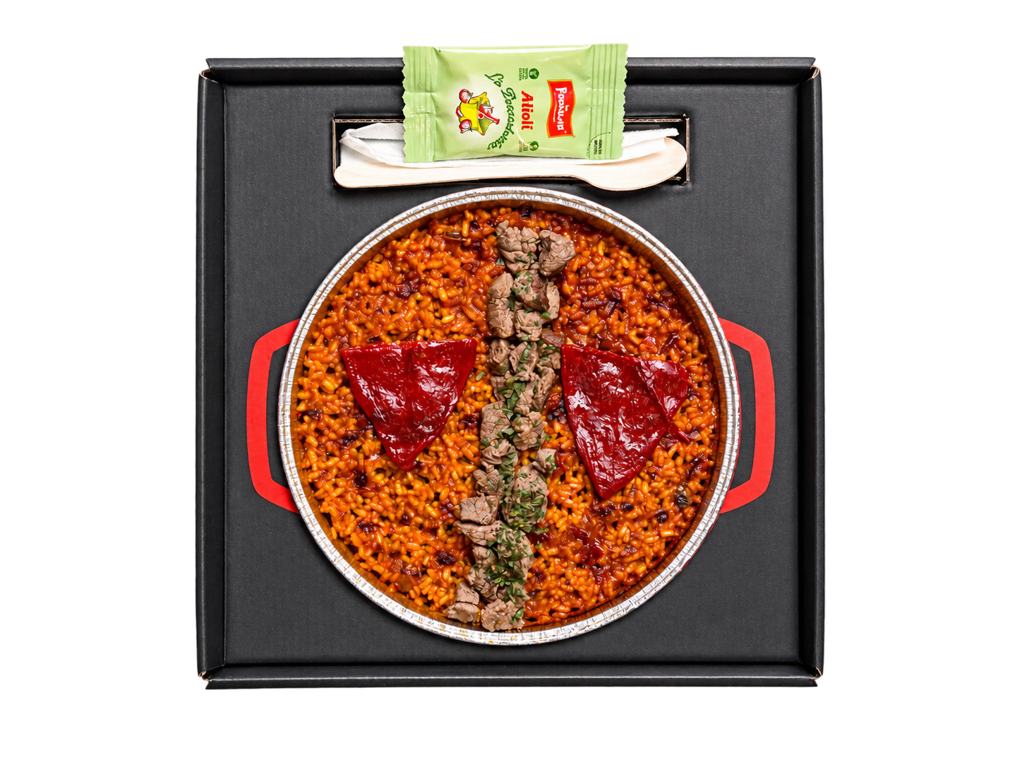 Arroz con solomillo y pimientos
