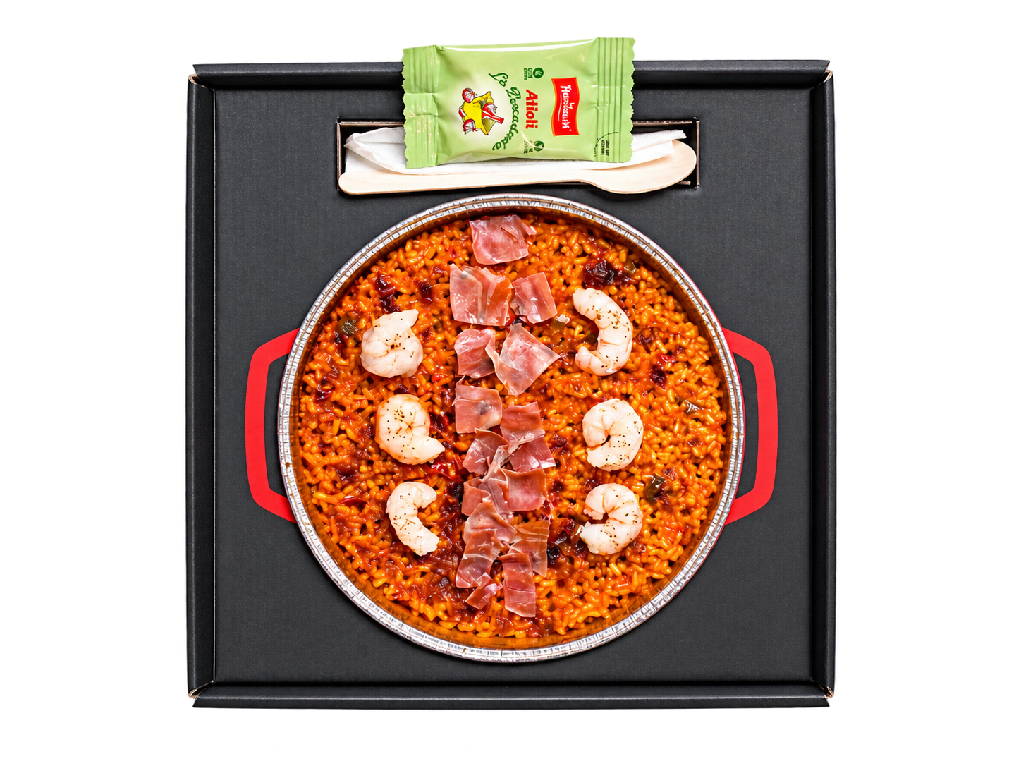 Arroz con jamón y gambas